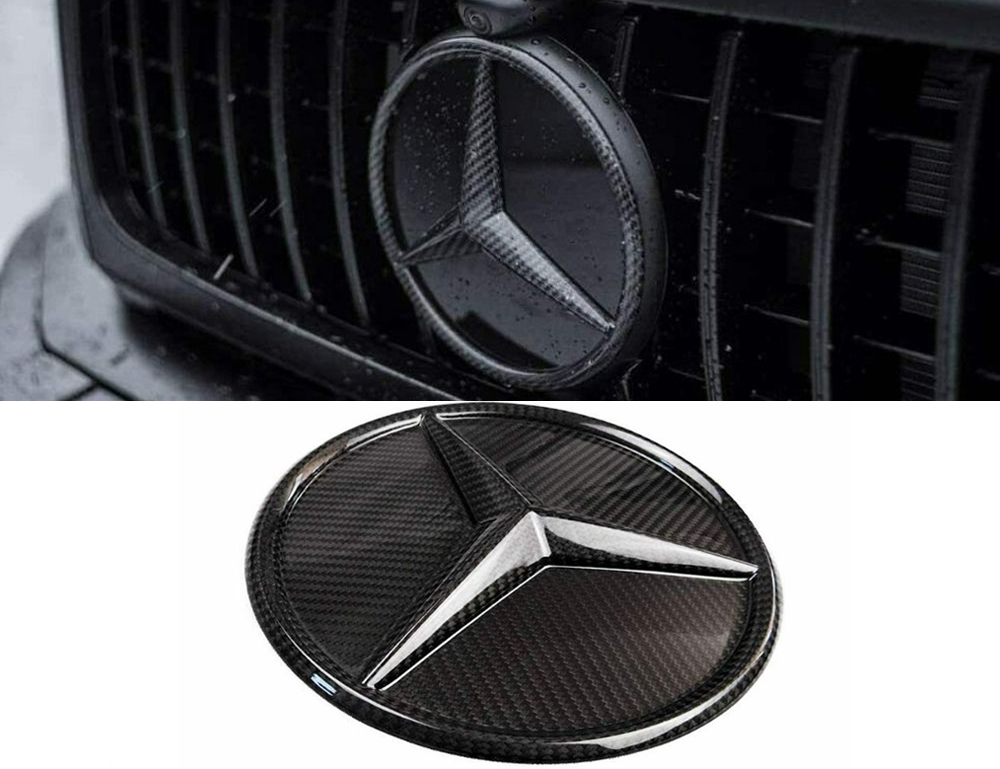 Carbon Fiber Front Grill Star Style Grille Badge Logo Emblem for Mercedes-Benz W463A G-Class G-Wagon